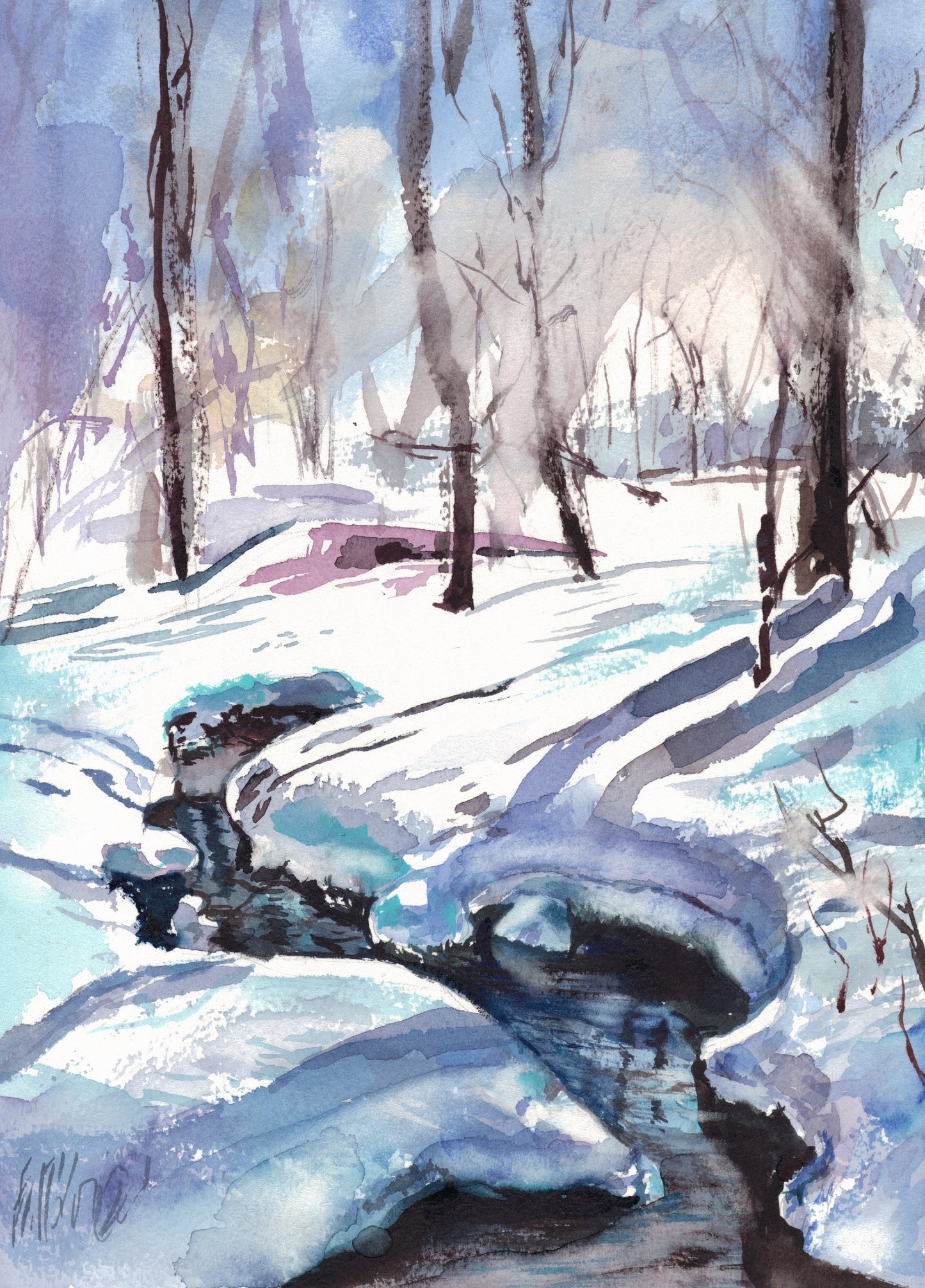 Snowy forest 2 - print