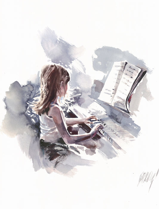 At the piano 2 - print