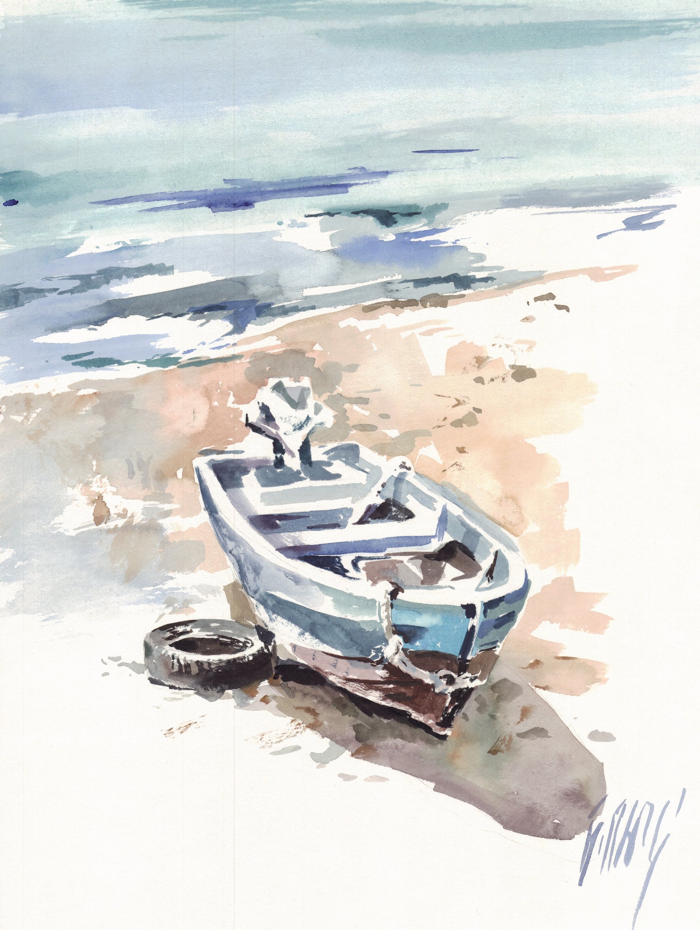 Old boat - print