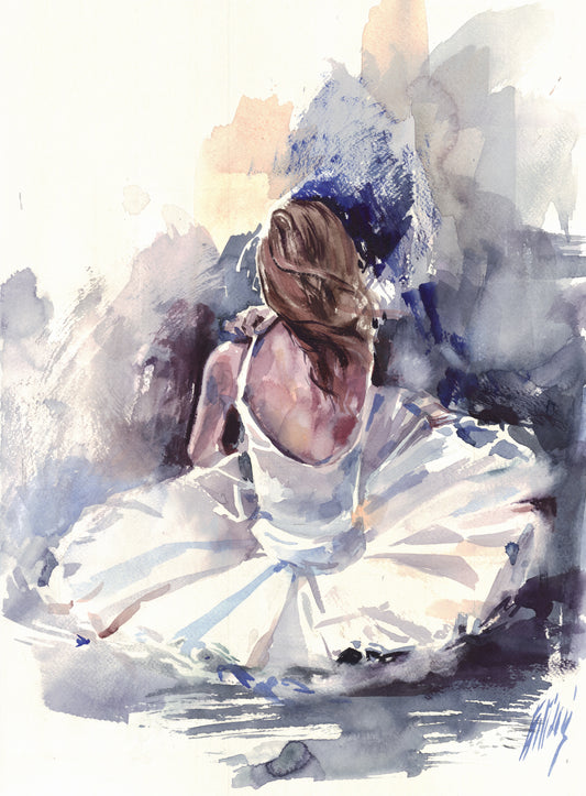 Ballerina in blue - print