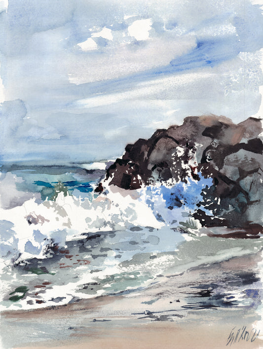 Seascape with rocks 2 - original