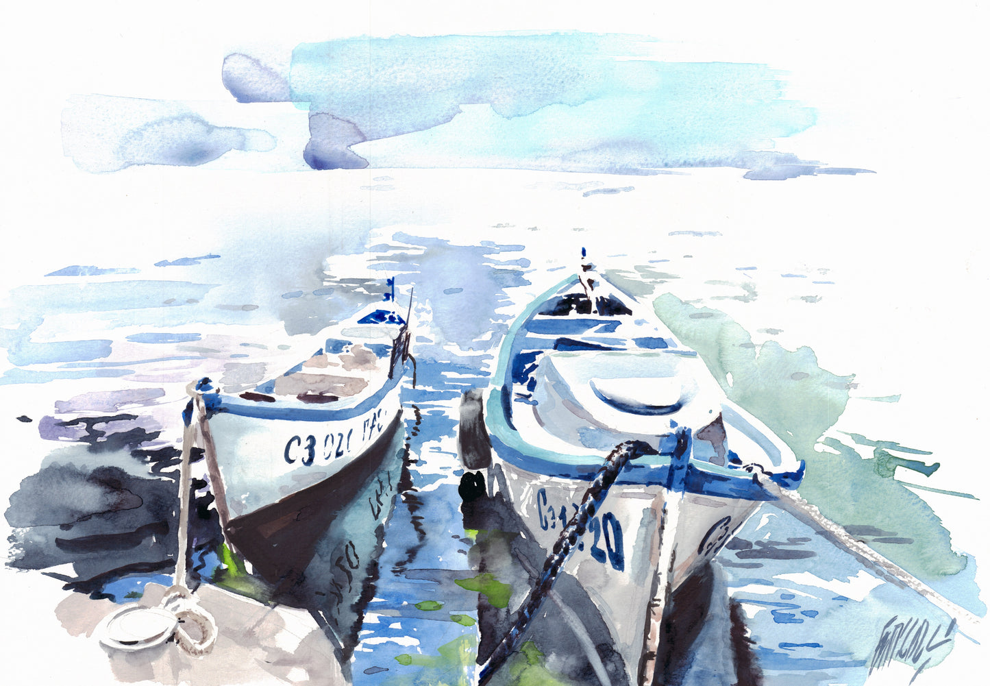 Two boats - original