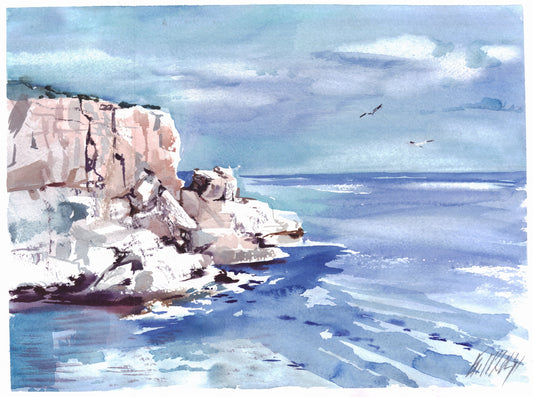 Seascape with rocks - original