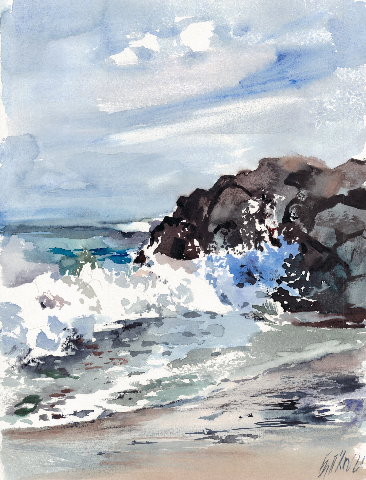 Seascape with rocks 2 - print